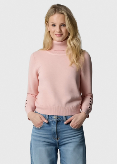 Satria pink high neck sweater