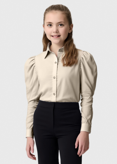 Satine beige long sleeve blouse