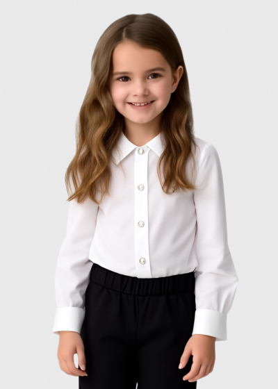 Satine white long sleeve blouse