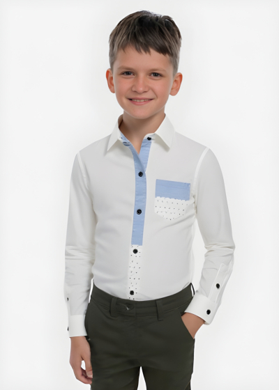 Seger balts krekls ar kabatām