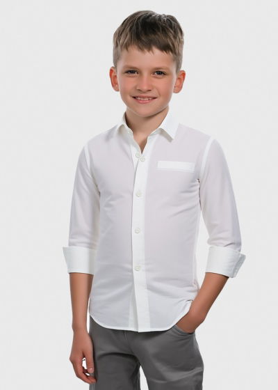 Lionel balts krekls ar garām piedurknēm
