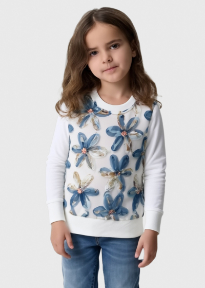 Rossana white sweater an applique