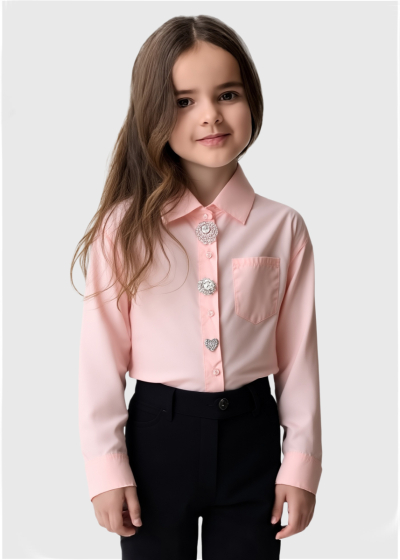 Roxanne pink buttoned blouse
