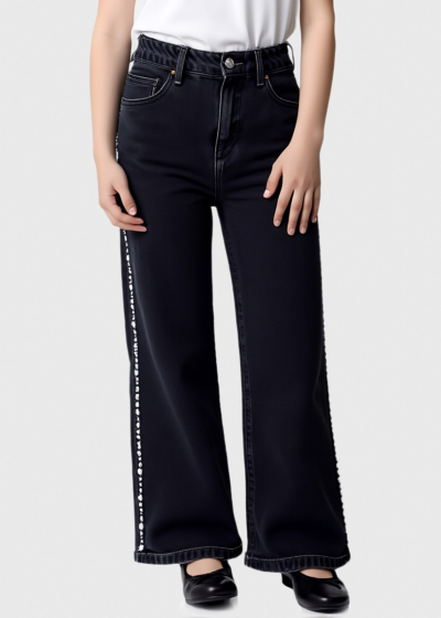 Rue dark grey jeans with pearls