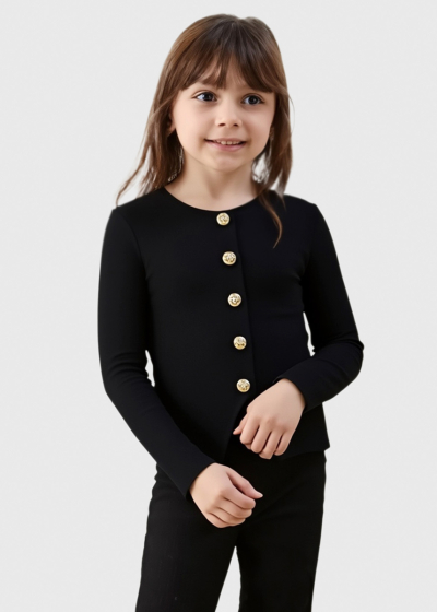 Rodica black buttoned blazer