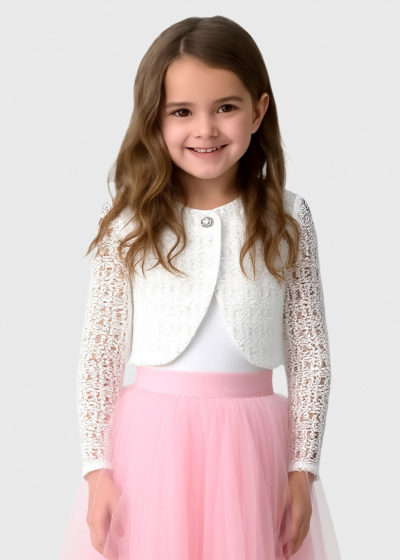 Regina white buttoned bolero