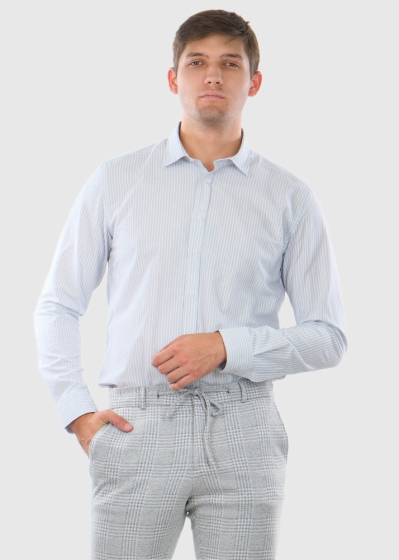 Enzo Slim Fit серая мужская рубашка