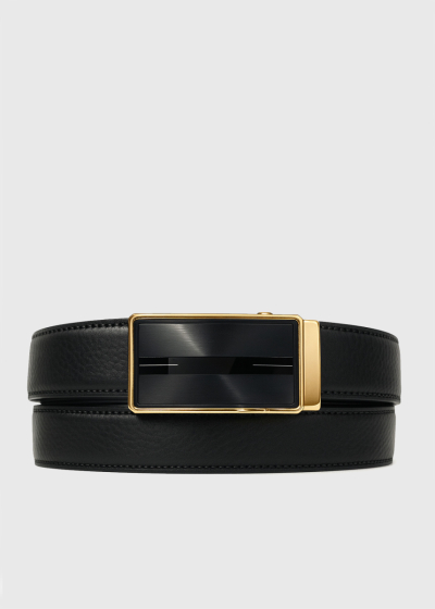Nilay black men's belt with metal buckle
