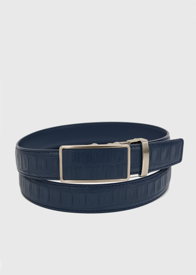 Timur dark blue textured belt