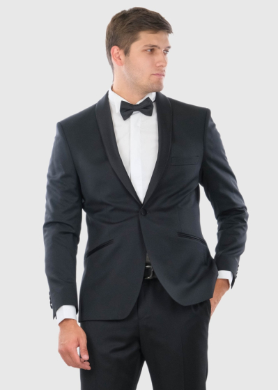 Emidio Slim Fit black woolen suit