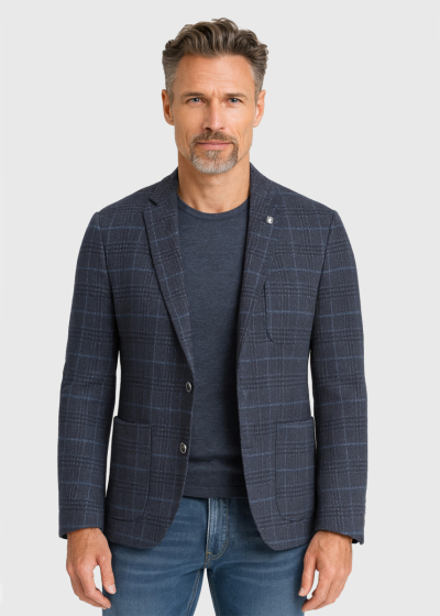 Lumen dark blue checkered blazer