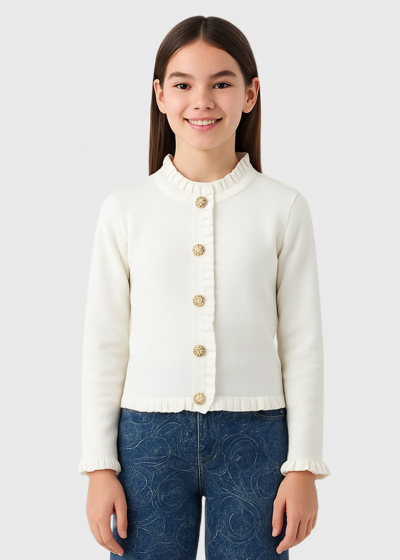 Lotus white buttoned sweater
