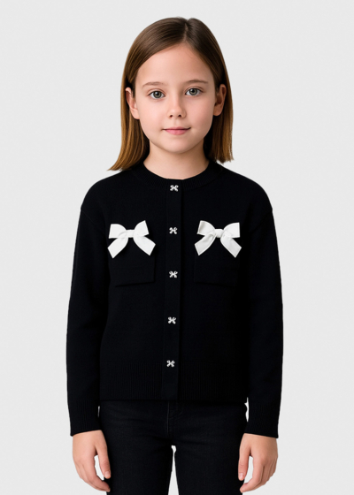 Lily black sweater with bows