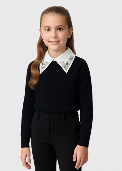 Libi black collared sweater