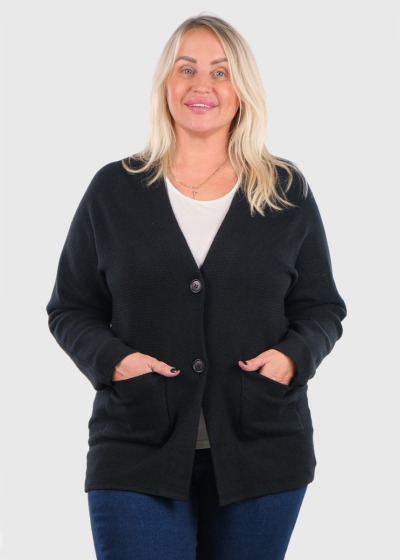 Katina black cardigan with pockets