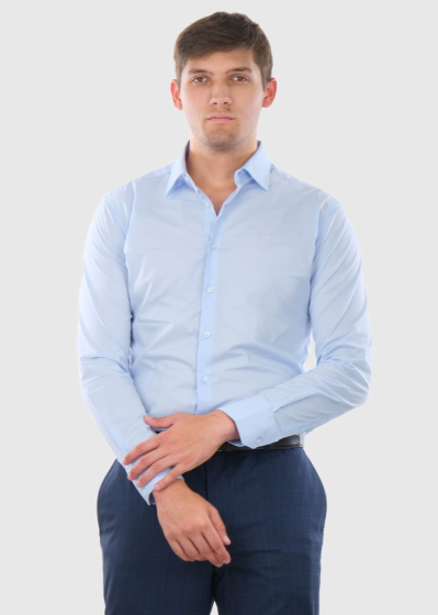 Baccio Slim Fit мужская голубая рубашка