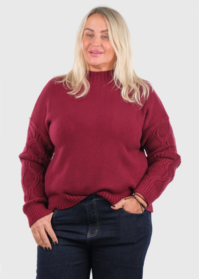 Kamilya бордовый вязаный свитер
