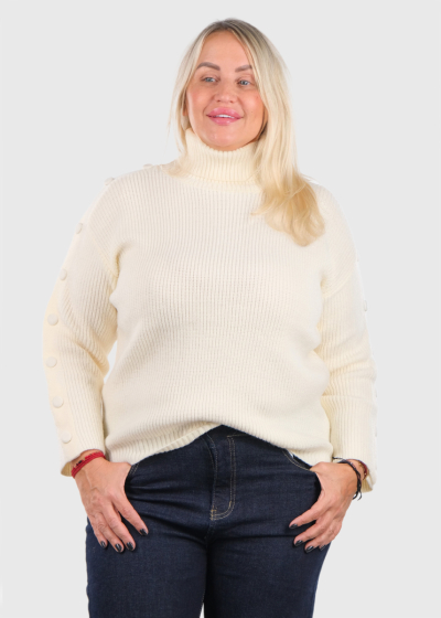 Krislin white high neck sweater