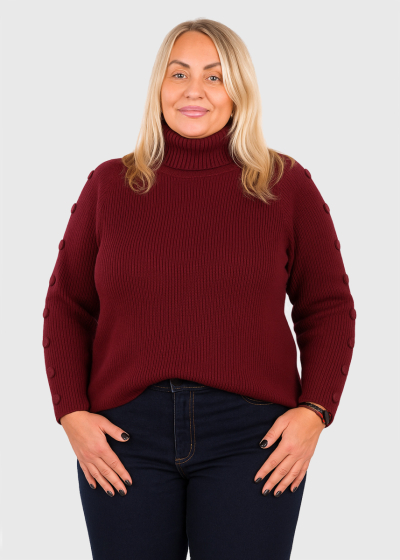 Krislin bordo džemperis ar augstu apkakli