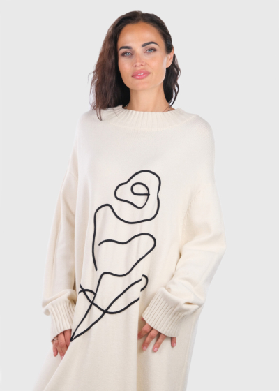 Kaiyo белое платье-свитер с узором 