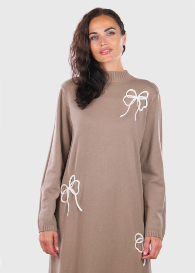 Kaiyo light brown long sweater dress 