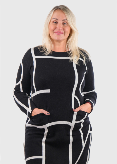 Katy melna džemperkleita