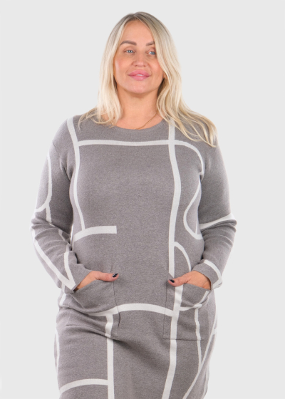 Katy серое платье-свитер