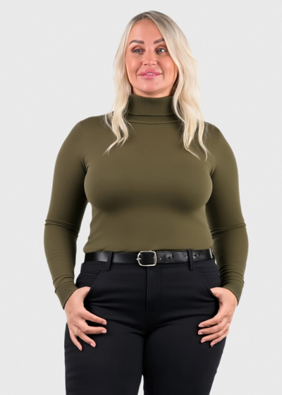 Katia khaki high neck turtleneck