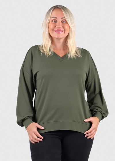 Jennifer Plus Size khaki women's sweater