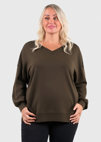 Jennifer Plus Size dark brown women's sweater