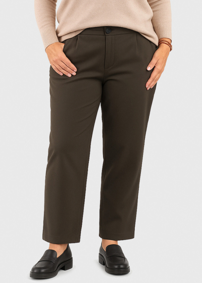 Jantina Plus Size khaki pants with pockets