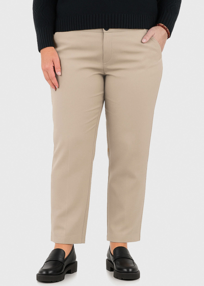 Jantina Plus Size beige pants with pockets