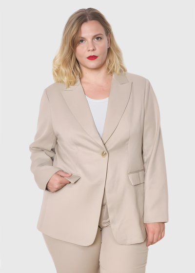 Jeannette Plus Size beige women's blazer