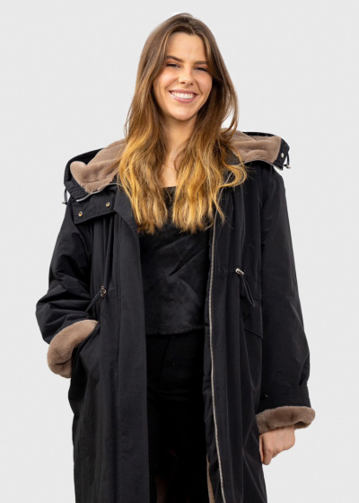 Joana black drawstring jacket