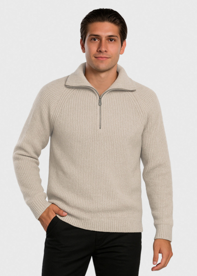 Beige zipped sweater