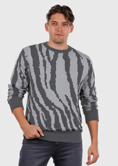Jon grey sweater in print