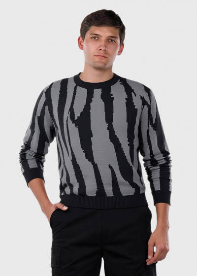 Jon black sweater in print