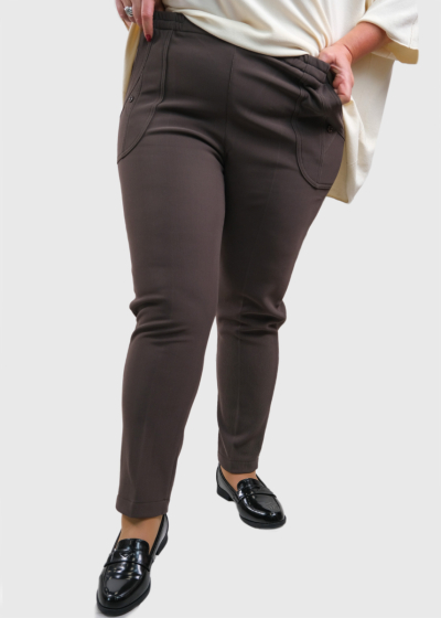 Jeta Plus Size brown women's pants with insulation