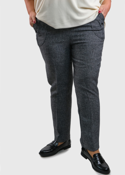 Danbi Lielo izmēru tumši pelēkas bikses ar kabatām