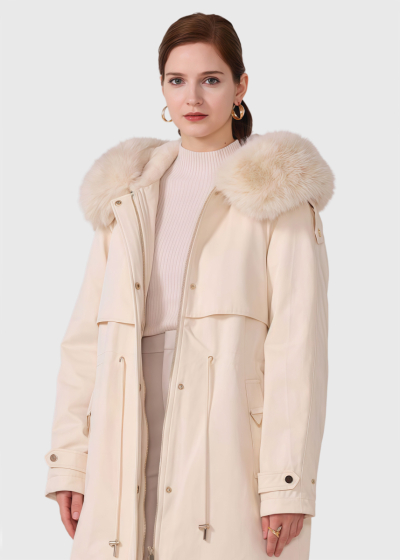 Hanna light beige women's parka