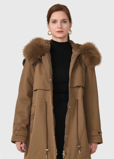 Hanna brūna sieviešu parka