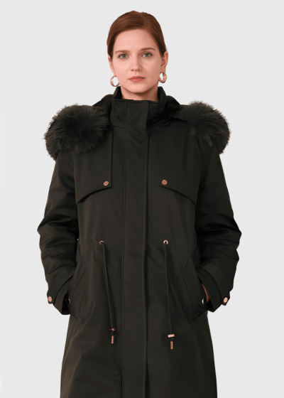 Luciana хаки парка с затягивающимся шнурком 