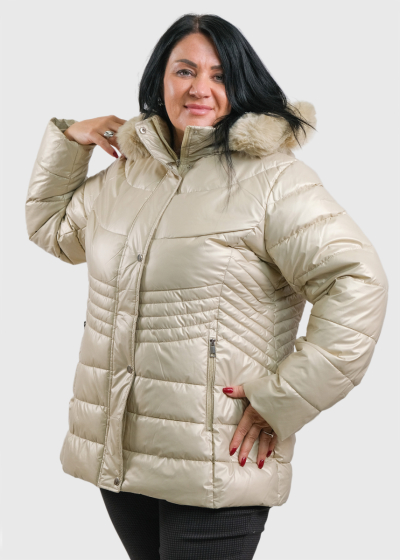 Jeannette Lielo izmēru zelta īsā jaka