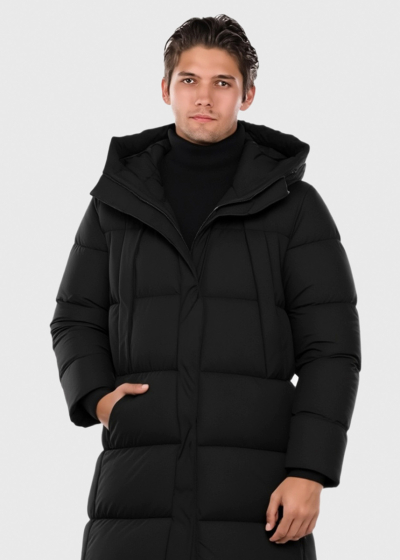 Black longline jacket