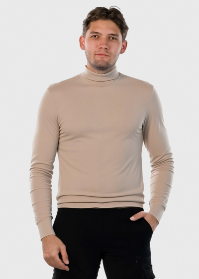 Beige men's turtleneck