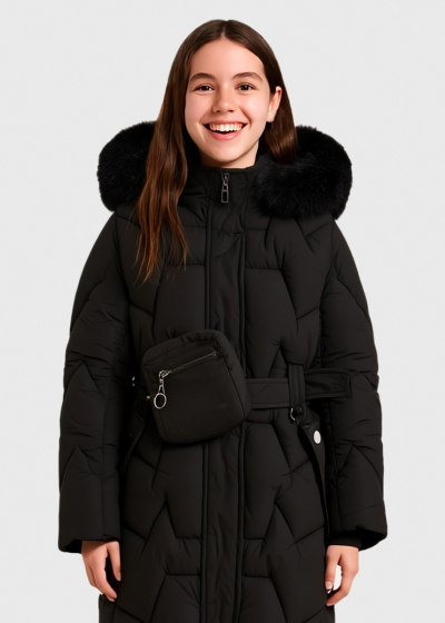 Edina black longline jacket