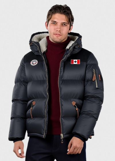 Esad black short hooded jacket