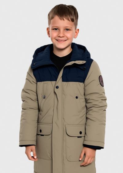 Elcan beige longline jacket with hood