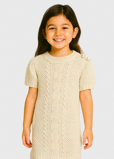 Elvi beige knitted dress