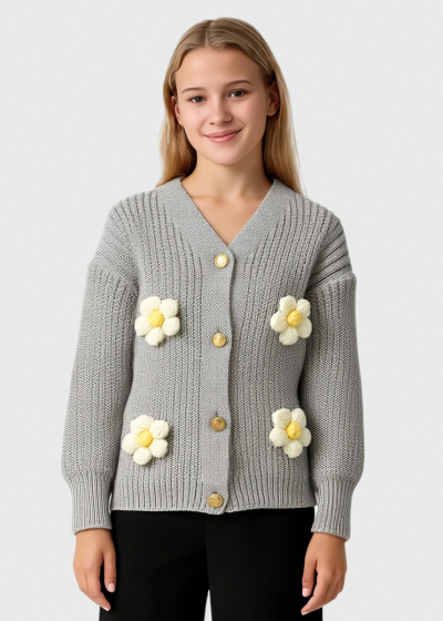 Ested grey buttoned cardigan